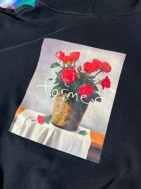 Former Still Life Roses Graphic Zip-Up Hoodie